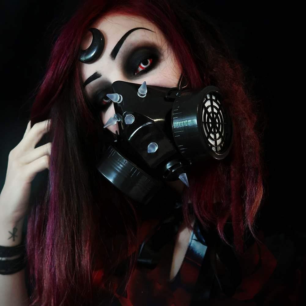 MB-Müller 87326-002-000 Gas mask with UV Spikes, Black