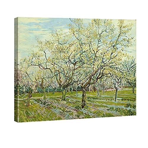 Wieco ArtThe White Orchard by Van Gogh Famous Oil Paintings Reproduction Large Modern Gallery Wrapped Landscapes Artworks Giclee Canvas Prints Green Pictures on Canvas Wall Art for Home Decorations