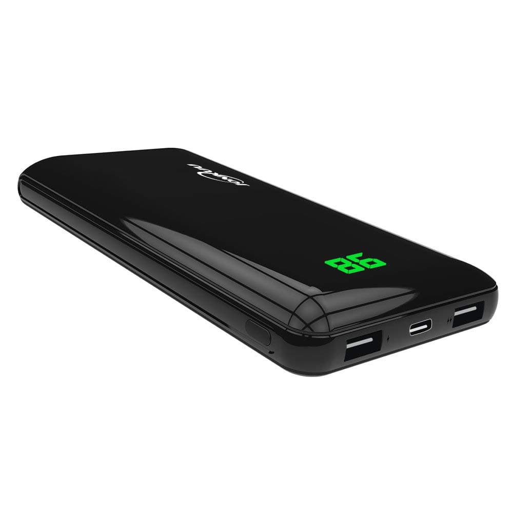 JONKUU Compact 24000mAh 2-Port Ultra-Portable Phone Charger Power Bank with USB Type C Powerpack for iPhone, iPad, Samsung Galaxy and More (Black)