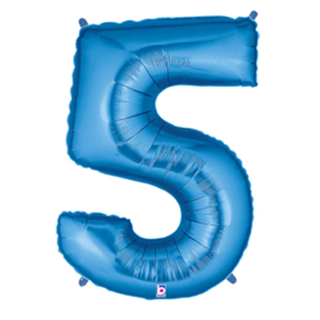 Number 5 Balloon, Blue Number 5 Balloons are Helium Quality