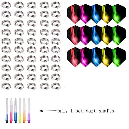 ToBeIT Dart Shaft Ring Stainless Steel and Dart Flights for Nylon Dart Shafts - Dart Accessories Dart Shafts Rings