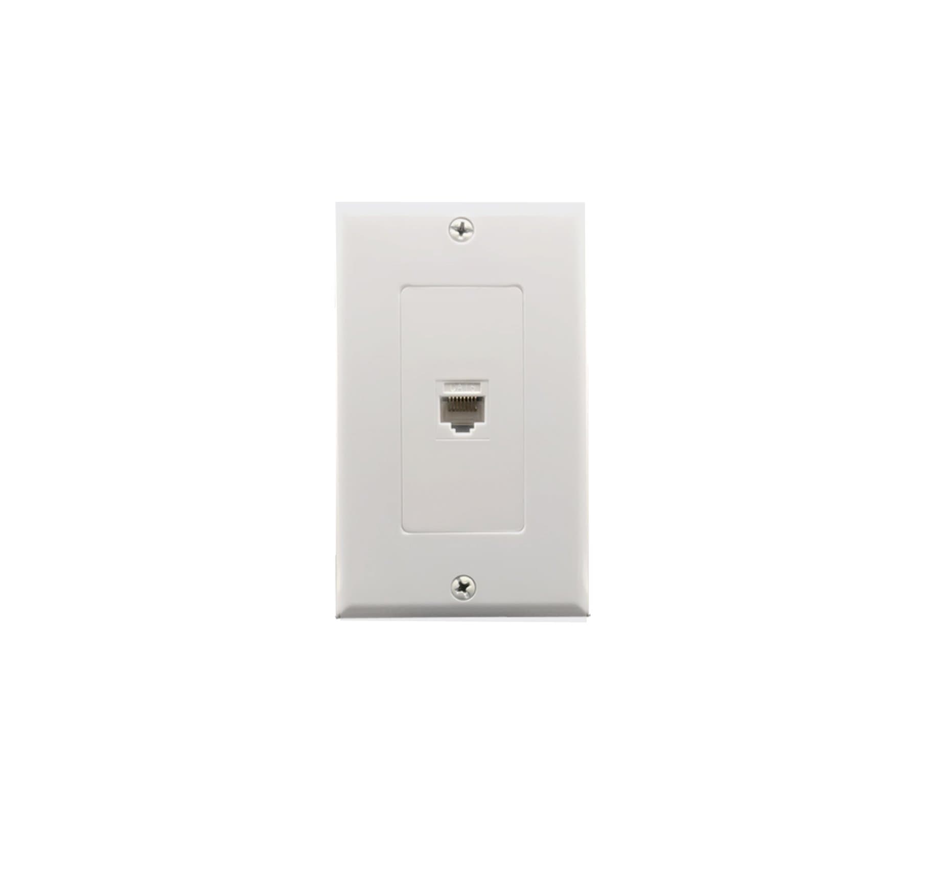 1 Port Cat6 Wall Plate and Keystone,Yomyrayhu,RJ45 Jack Ethernet Connector,Female to Female,White