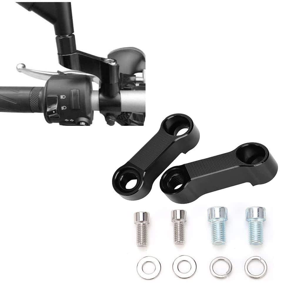 Watris Veiyi Motorcycle Mirror Extenders - Aluminum Alloy Adapter for Rearview Mirrors with M10 or M8 Mounting Apertures