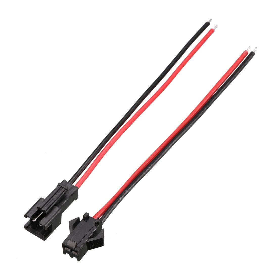 uxcell 5 Pairs SM Connector 2P 2.54mm Pitch EL Wire Cable Cord Male 11cm Female 10cm Length