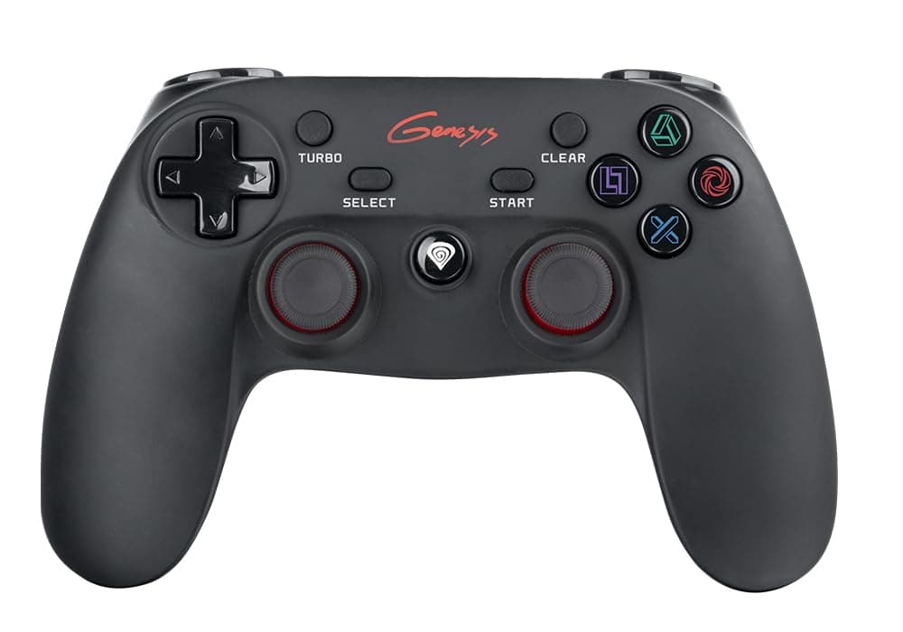Genesis Wireless [Joystick] [Gamepad], NATEC PV65, 10M Range, Force Feedback [Vibration], 2.4 GHz Wireless, Dual Analog, Rubberized Surface - Compatible with Sony PlayStation 3 and Windows PC Black