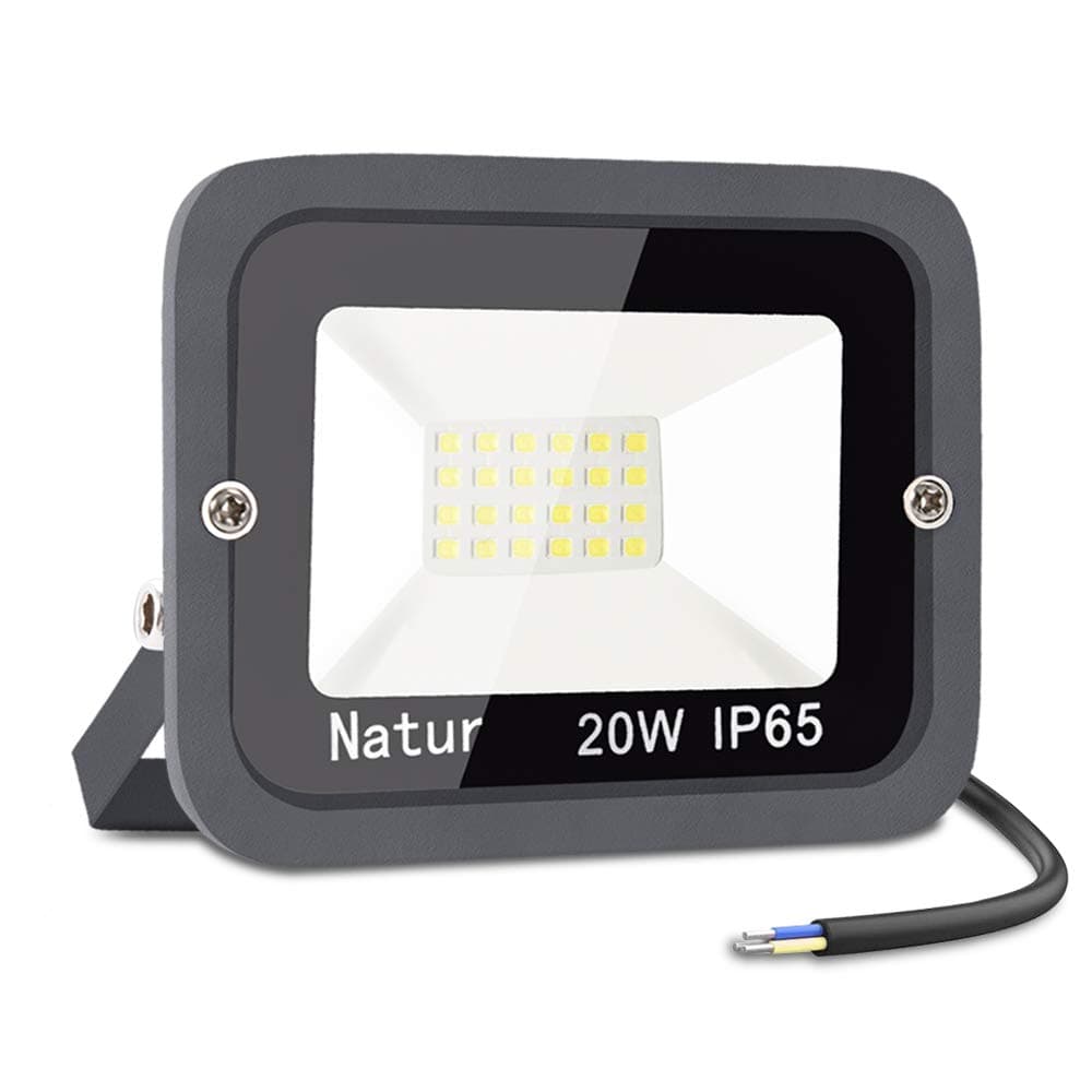 20W LED Flood Light, Ultra Slim and Lightweight Design, 2000LM Outdoor Security Spotlights, 100W Halogen Equivalent, IP66 Waterproof, 6000K Daylight White [Energy Class A++]