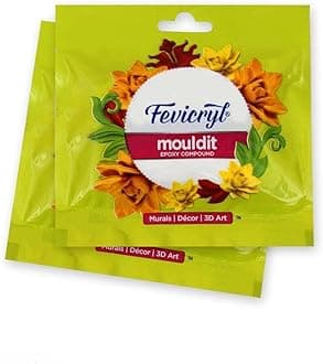 Modelistic Fevicryl Mould It Clay Set for Modelling and Sculpting, Air Dry Clay for Art and Craft, Students, Children for Creativity (Set of 2) Each/1 Packet Contain 50 g of Mould it Clay