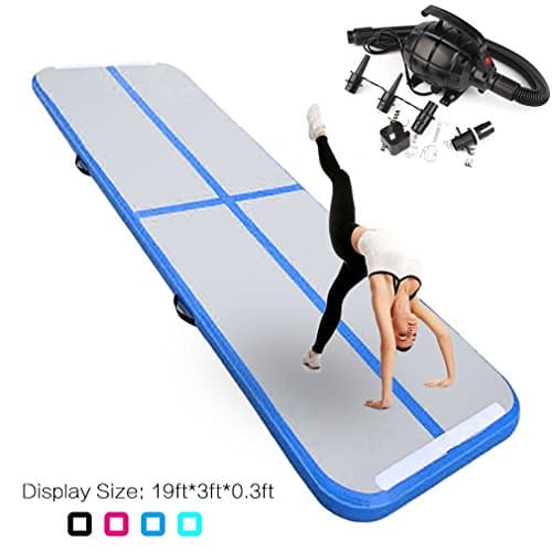 Speedpa Inflatable Gymnastics Air Track 19.68FT Length Air Track Tumbling Mat Flooring Mat with Electric Air Pump for Gymnastic/Yoga/Water Floating/Camping Training Mat
