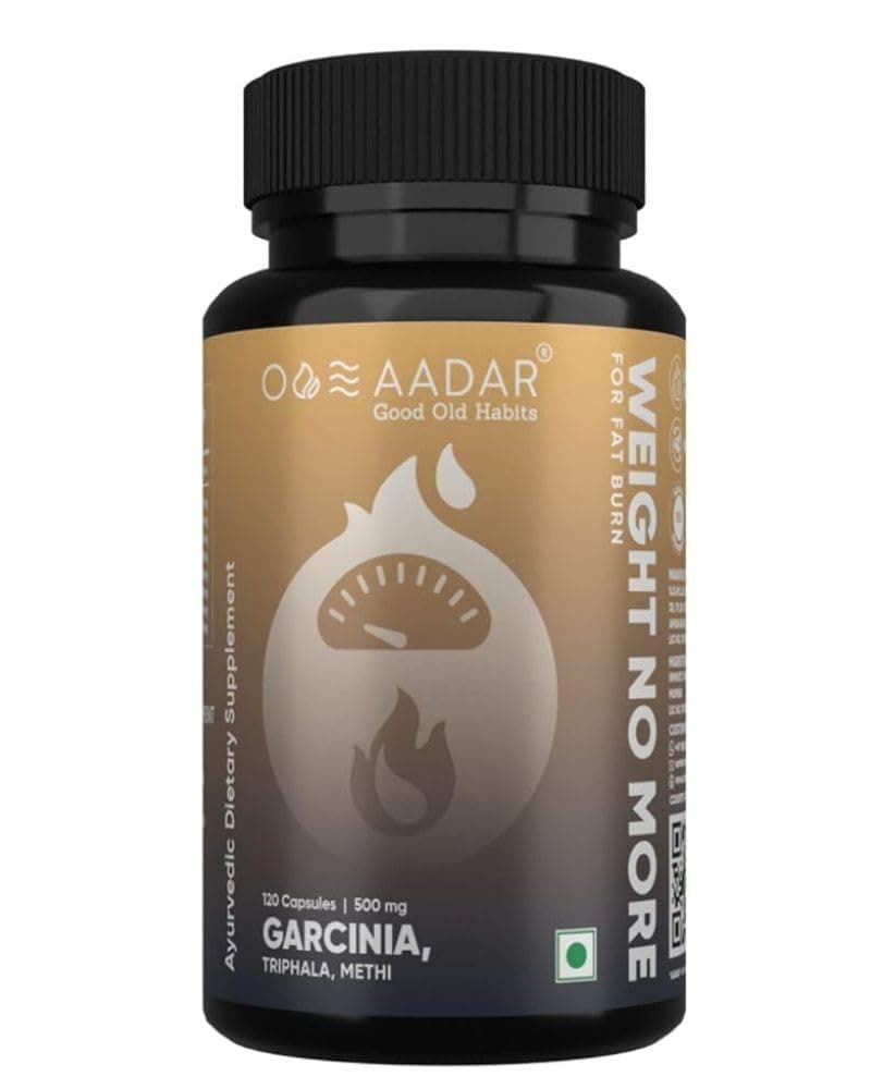 AADAR WEIGHT NO MORE | Natural Weight Loss & fat loss/Ayurvedic fat cutter Supplement | 120 Capsules | Belly Fat Burner for Women & Men | Garcinia, Triphala, Methi
