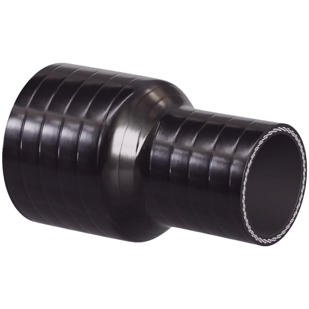 Straight Reinforced Silicone Reducer Inlet Connector Hose for Air or Water - ID 11mm to 8mm - Black
