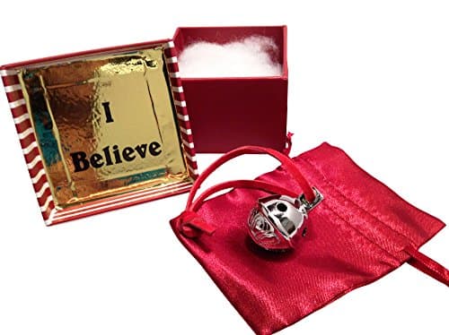 Miniature Santa Sleigh Bell #1 Silver Chrome in I Believe Box Help an Angel Get Its Wings