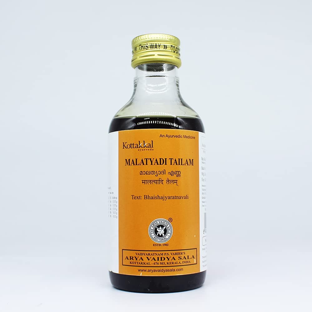 Malathyadi Tailam-200ML, (Pack Of 1), Of Arya Vaidya Sala Kottakkal and get Golden Oldie Herbs®, Sukanthi Pills-1gm