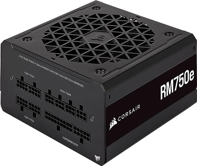 (Refurbished) RM750e Corsair Fully Modular Low-Noise ATX Power Supply - ATX 3.0 & PCIe 5.0 Compliant - 105°C-Rated Capacitors - 80 Plus Gold Efficiency - Modern Standby Support - Black