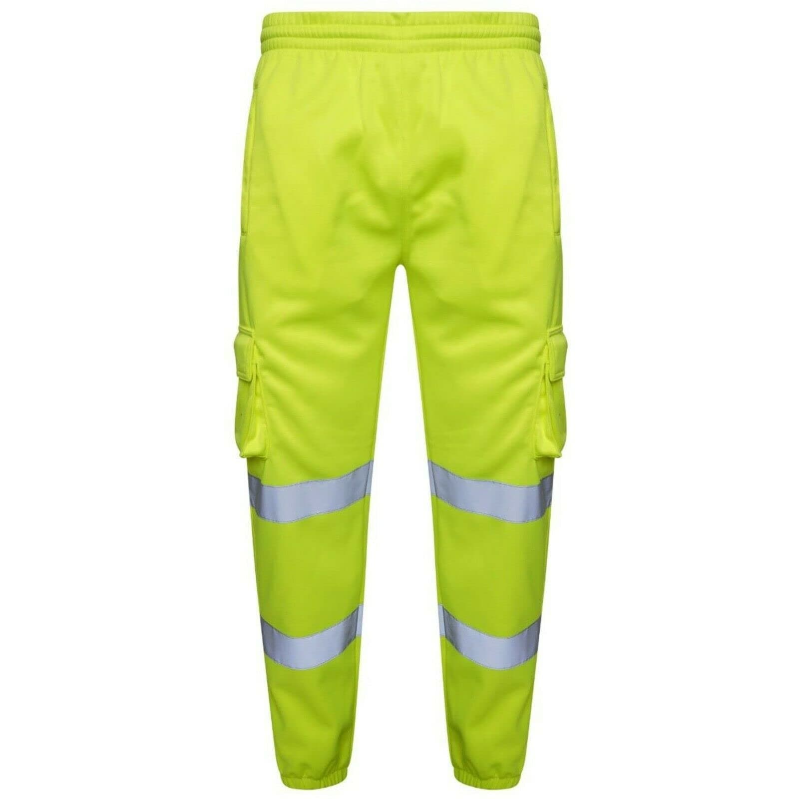LIZZIE JACOBS New Mens Hi Viz Jogging Bottoms Safety Sweat Pants Hi Vis Work Fleece Trousers High Visibility Combat Workwear Joggers