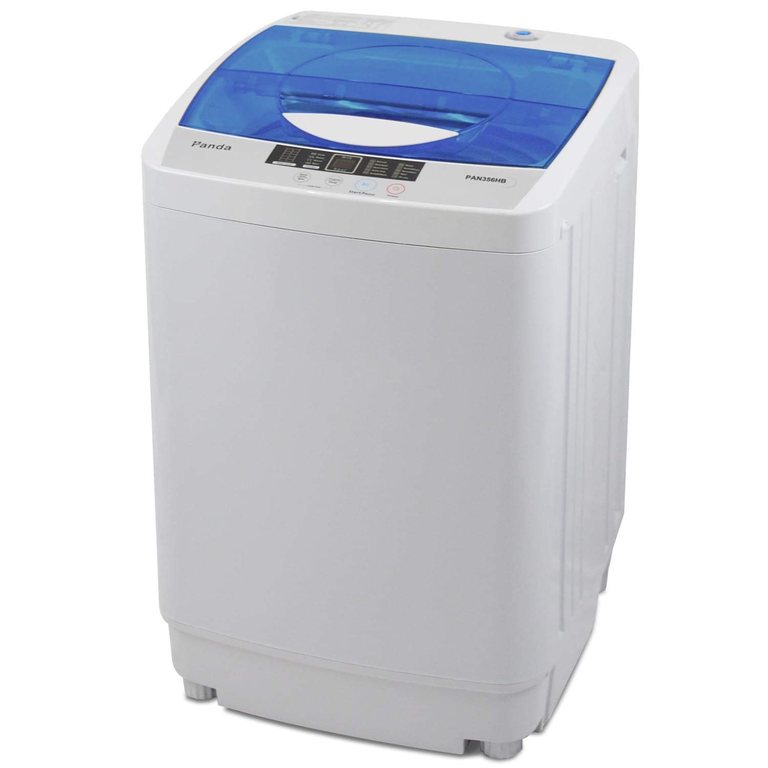 Panda 1.34 Cu.ft Portable Washing Machine, 10 LBS Capacity, Fully Automatic Laundry Washer with Built-in Drain Pump, Top Load Clothes Washer for Apartment and Household