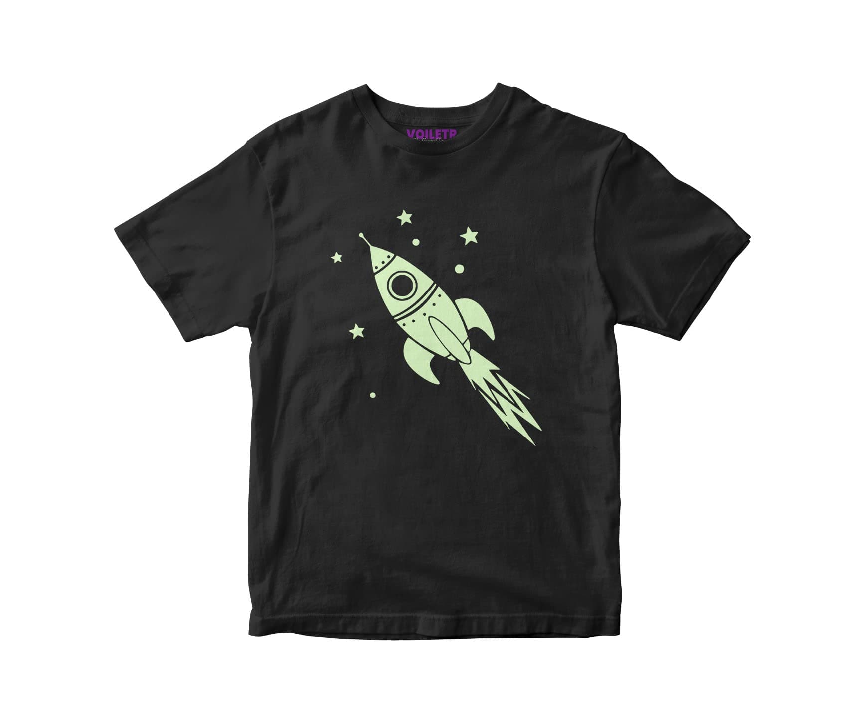VoiletRStars and Rocket Boys Glow in Dark T-Shirt for 2 Years to 12 Years