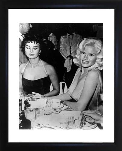 Jayne Mansfield And Sophia Loren Framed Photo