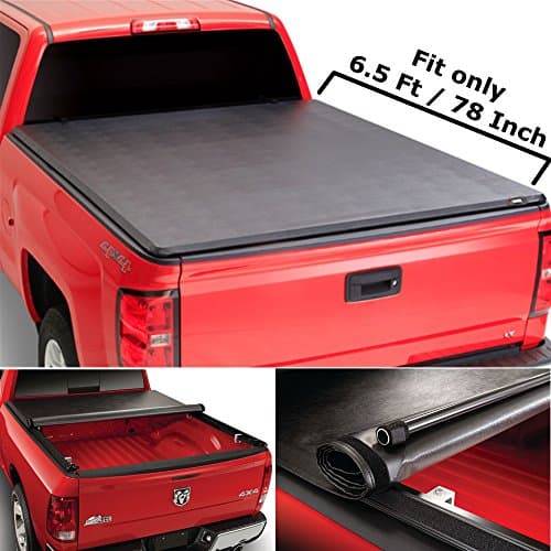 SUPER DRIVE RT016 Roll & Lock Soft Tonneau Truck Bed Cover for 2004-2013 Ford F150 6.5ft Bed (EXCLUDES Flareside Models)