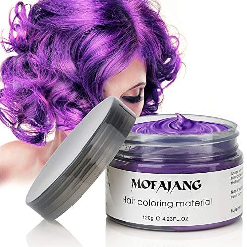 Temporary Hair Color Wax, Disposable Hair Dye, Instant Hair Coloring Wax, 4.23 oz Hair Dye Wax, Styling Hair Wax, Hairstyle Cream for Men and Women(Purple)