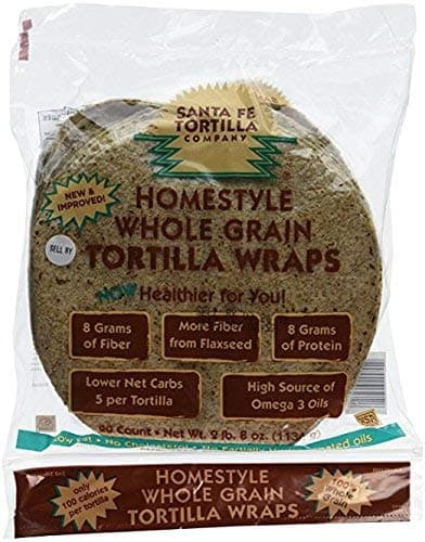 HomeStyle Whole Grain with Flaxseed Tortilla Wraps Kosher Certified by KSA VEGAN 5 pack Total of 100 Tortilla Wraps