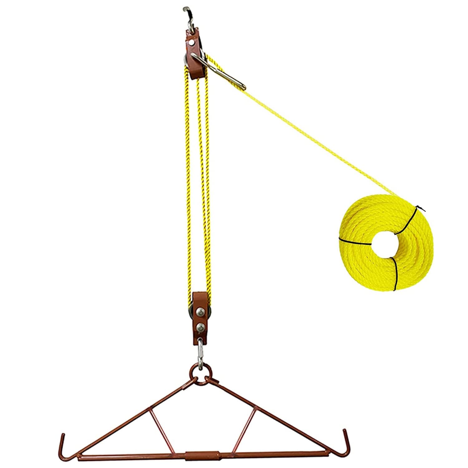 ATFLBOX600LB Game Hoist Gambrel System and Dual Pulley Hoist Lift System, High Capacity Hunting Access