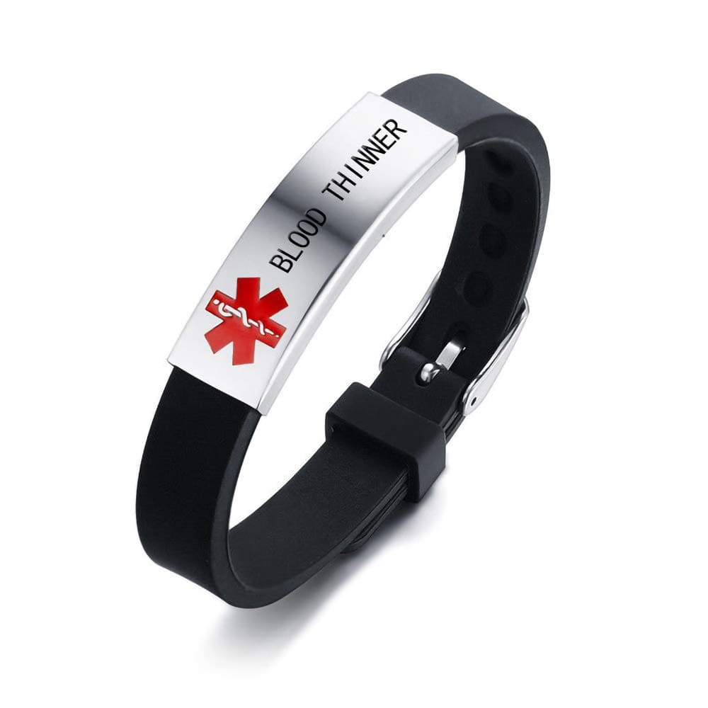 Medical Alert Customized ID Bracelet Free Custom Engraving Personalized Gift Adjustable Wristband for Men Women in Emergency First Aid