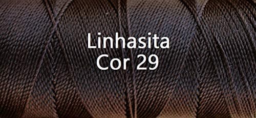 Linhasita Cor 29 - Deepest Chocolate Brown, Waxed Polyester Spool/String/Cord/ 186yd-170m