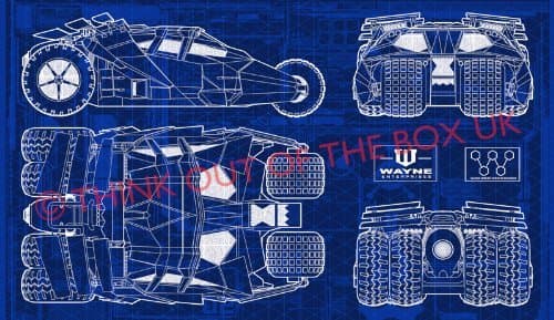 Batman Batmobile Tumbler Blueprint Giant XXL ONE PIECE NOT SECTIONS Over 1 Meter Wide Poster Art Print RARE!! **UK SELLER - SAME DAY SHIPPING**