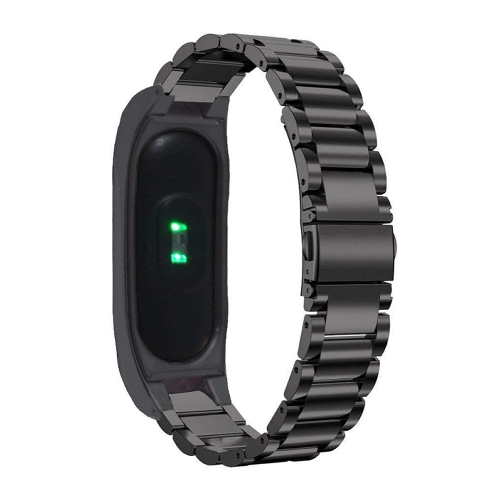 L@LILI For Xiaomi Mi Band 2 Strap, Miband2 Replacement strap Metal, smartwatch Smart band Barcelet, Miband2 Smart wristband barcelet Heat Rate Monitor for Xiaomi MiBand 2,Black