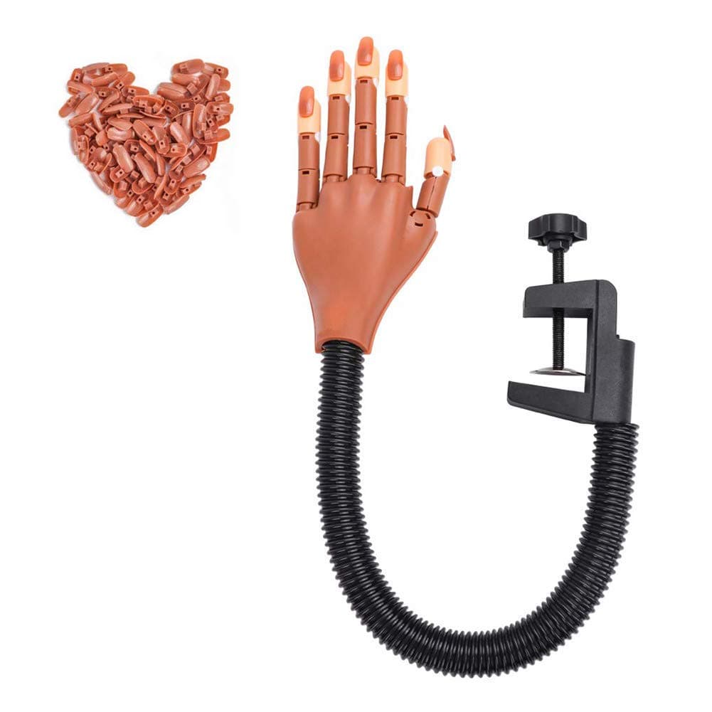 Hiistar Nail Trainning Practice HandNail Display Manicure Supply Flexible Movable False Fake Hands for Nail Manicure-Best Manicure DIY Print Practice Tool