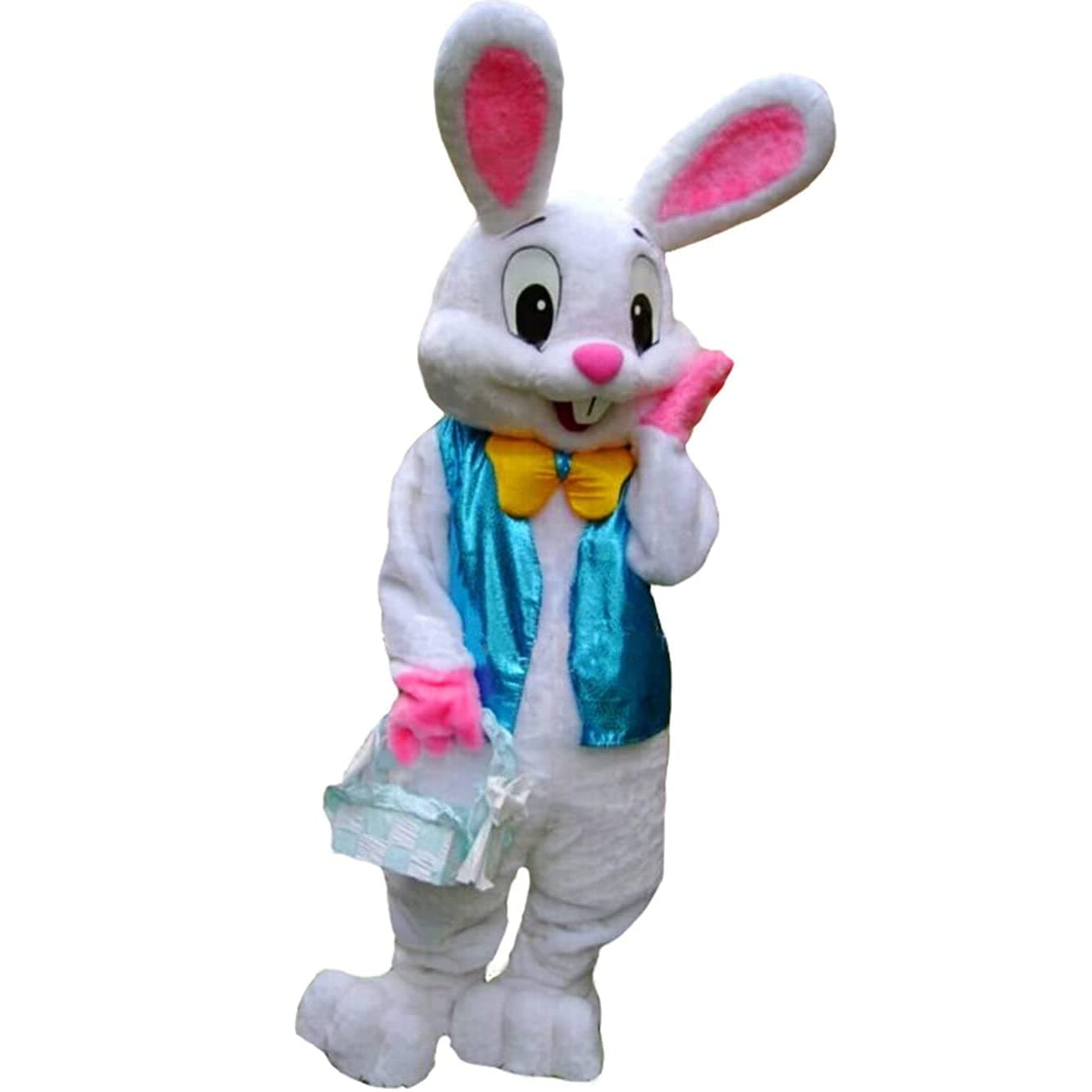 Polyester Easter Rabbit Bunny Rabbit Mascot Costume Adult Size Fancy Dress Halloween, White