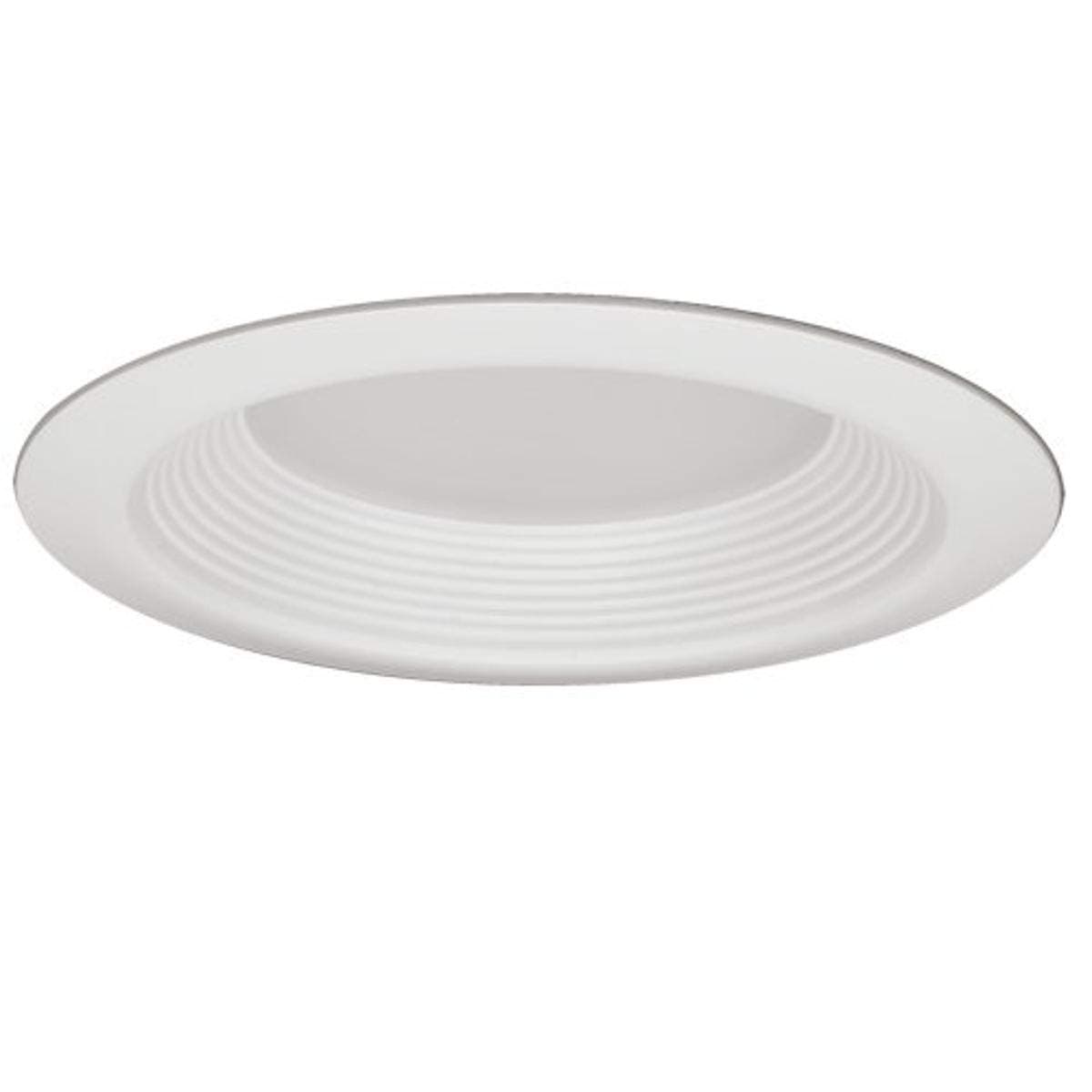 Hubbell Lighting Prescolite TBW61 6-Inch Incandescent Recessed Downlight Stepped Long-Neck Baffle Trim, White