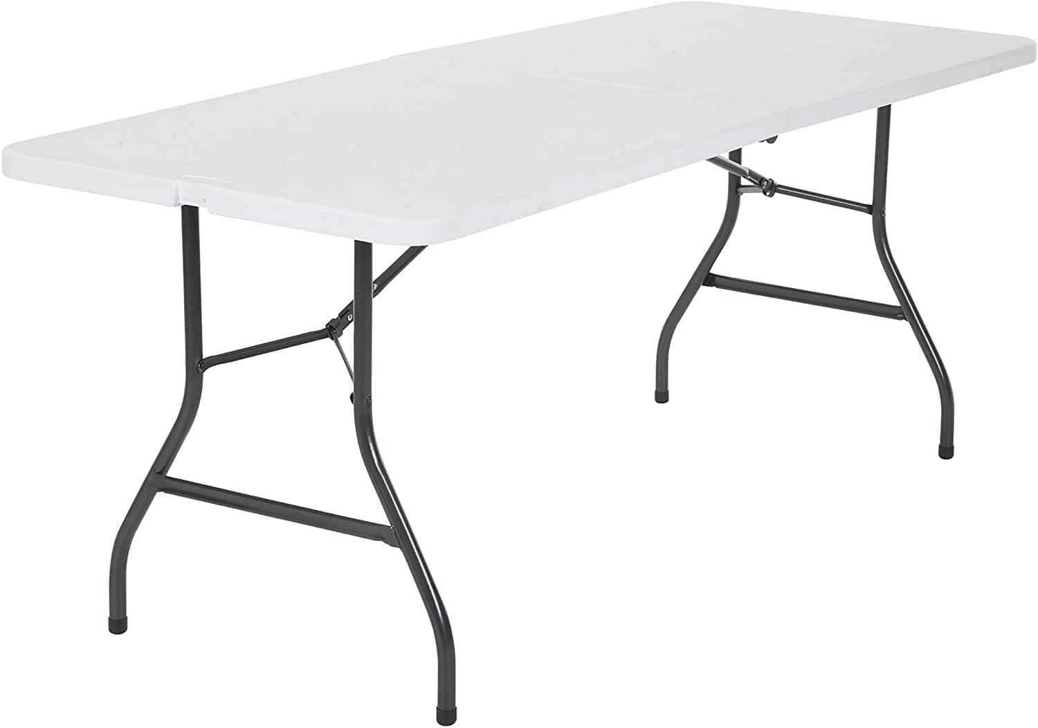 Heavy Duty Folding Table Centerfold, Ideal For Crafts, Outdoor Events, Convenient Carry Handle, Lightweight, Portable Table (White) (152 * 70 * 74 cm)