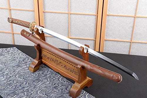 Type 98 Guntō Japanese Military Sword Clay Tempered Damascus Folded Steel Samurai Katana Battle Ready Razor Sharp Blade Leather Sheath