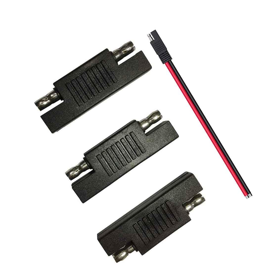 SAE Polarity Reverse Adapter Connectors for SAE Quick Disconnect Extension Cable, Solar Panel Battery Power Charger and Maintainer-3Pack