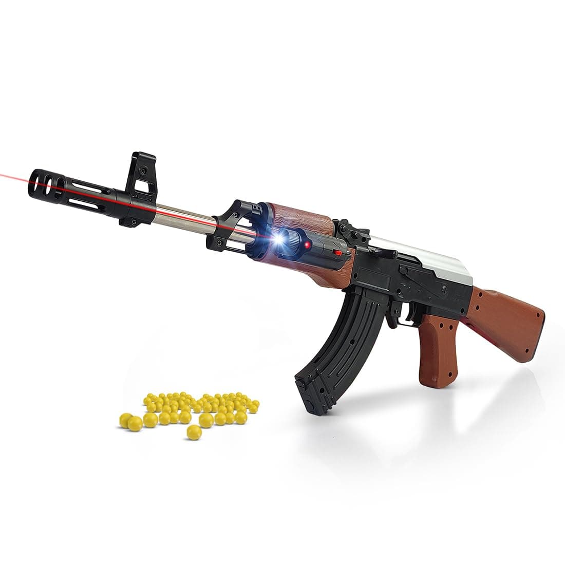 NHR AK47 Toy Gun with Laser Light with 500 Bullets 24-inch Long Shooting Gun for Kids 8+ Years