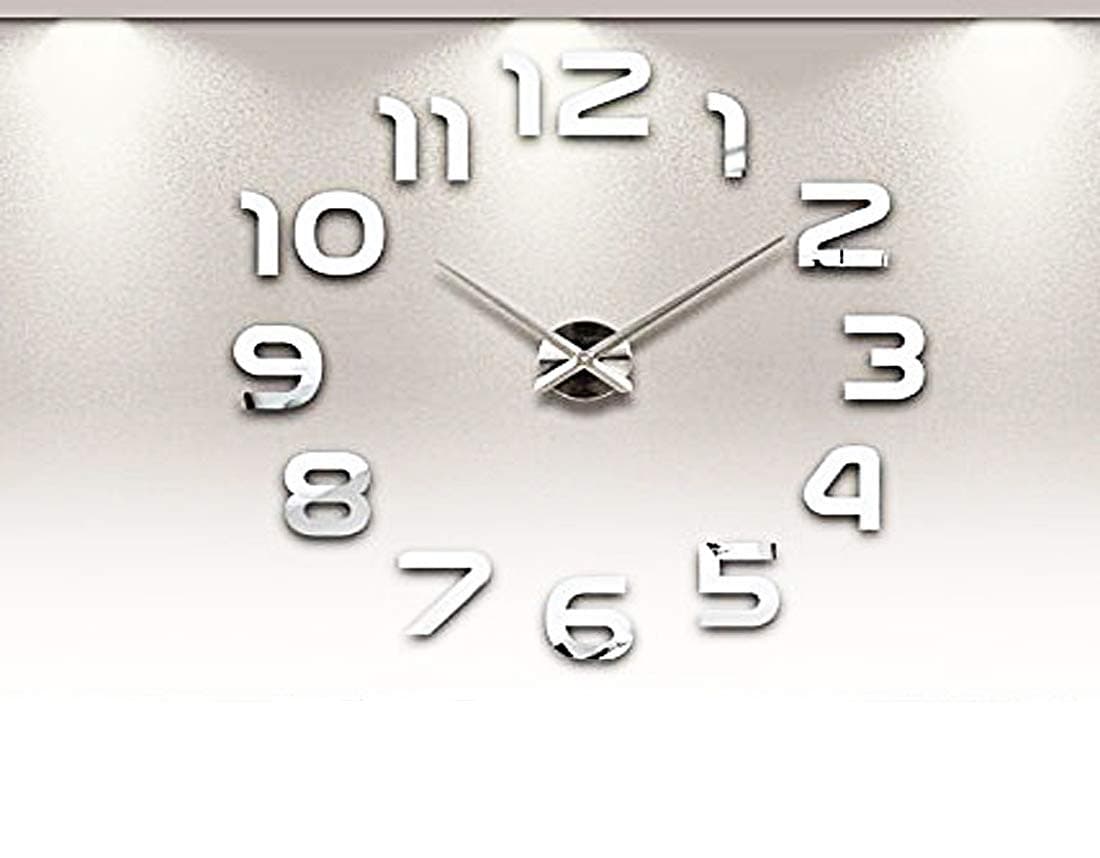 ATHRZ DIY Wall Clock 3D Decorative Sticker Home Office Decor 3D Wall Clock (Covering Area : 30cm * 30cm) - AT-AL002S-30CM