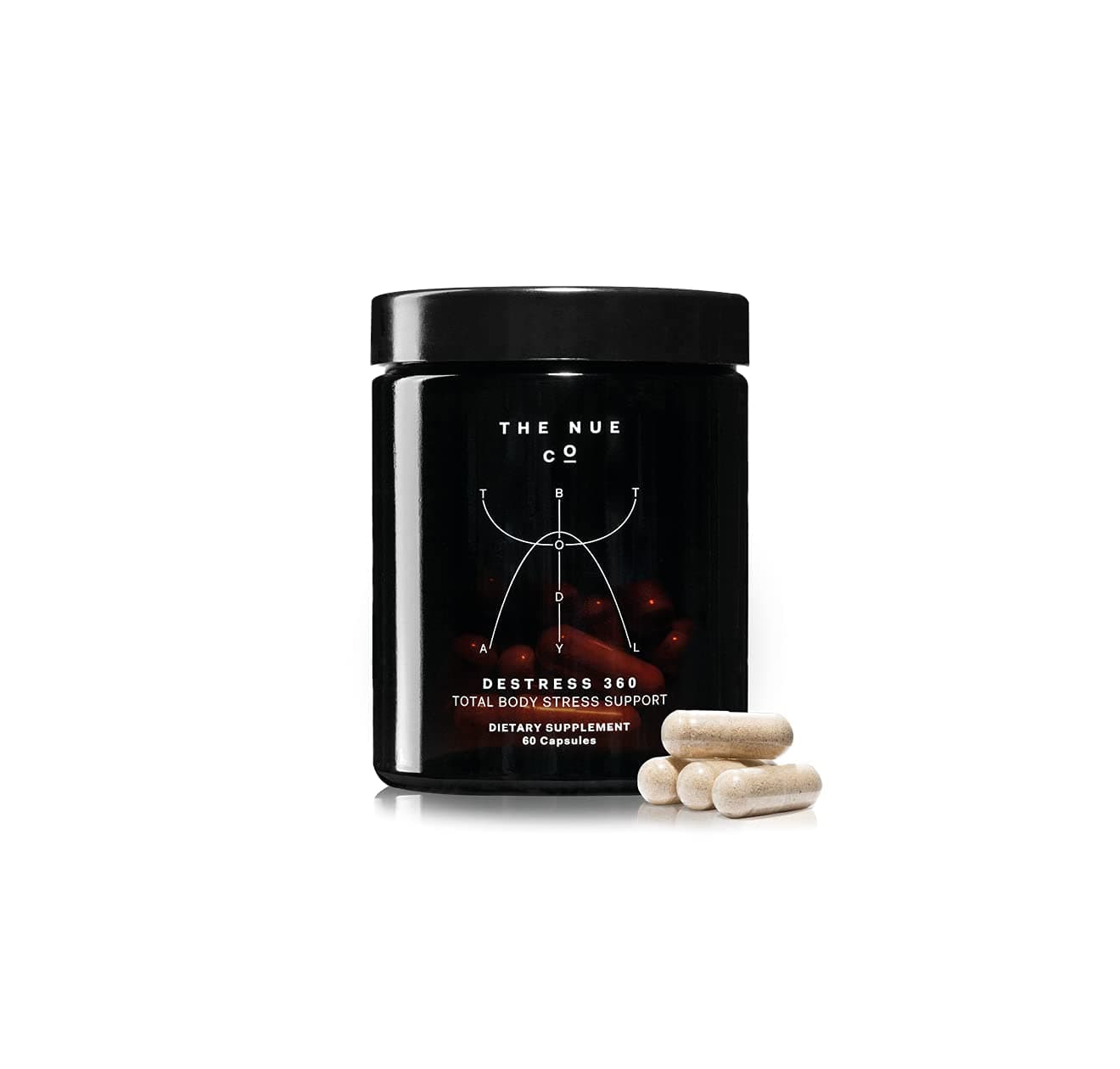The Nue Co. - DESTRESS 360 - Ingestible Daily Stress-Care Supplement - Muscle Tension, Immunity Aid - Ashwagandha KSM-66 + L-Theanine - Herbal Extracts - 30 Day Supply