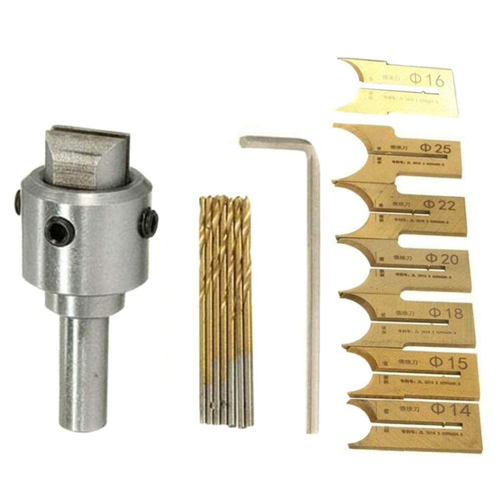 Gizayen Upgraded Wooden Bead Maker Beads Drill Bit Milling Cutter Set, Buddha Beads Ball Router Bit, Milling Cutter Hardness Tungsten Steel Alloy Coated Cutter Woodworking Tools,Stainless Steel
