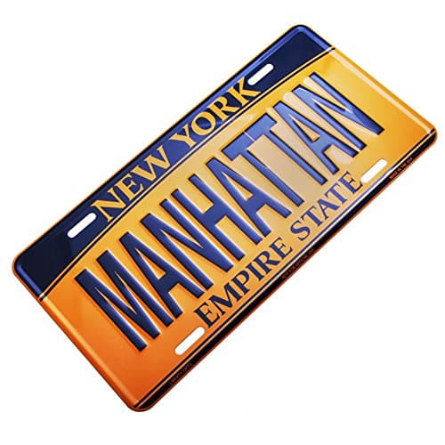 Manhattan - New York License Plate NY Car Plate NYC Metal Empire Gold Plate NYC Plate Souvenir NY License Plates Decor Decoration