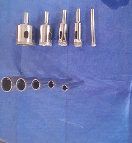 LoMix LOT 5 Pcs SET Diamond Hole Saw Drill Bit Set 20-38mm Granite Glass Tile - Tools 5 Piece Diamond Dust Hole SAW Drill BIT for Ceramic Tile Marble Rock Porcelain