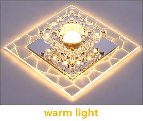 OOFAYLIGHT AC220V 11W LED Square-shape corridor aisle crystal ceiling lamp / modern simple porch downlight/ Spotlights，180*180*40mm , Warm White [Energy Class A++]