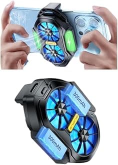 FS01 Mobile phone cooler, Phone Cooler, Dual Fan Phone Cooling Fan with 300mAh Battery, Fast Cooling for Gaming, Universal for iOS & Android