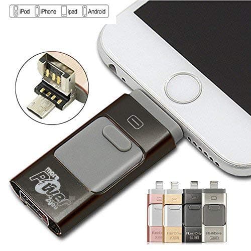 morePower2you 3 in 1 OTG Metal Flash Drive 256GB Mini USB 3.0 Pen Drive for iPhone ipad Apple Android and Windows Device 256GB Black