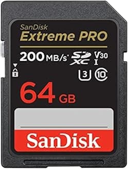 SanDisk 64GB Extreme PRO SDXC Card, SD Card, V30 Memory Card, 4K UHD, up to 200MB/s, SanDisk QuickFlow Technology, RescuePro Deluxe Data Recovery Software, UHS-I, Class 10, U3, V30