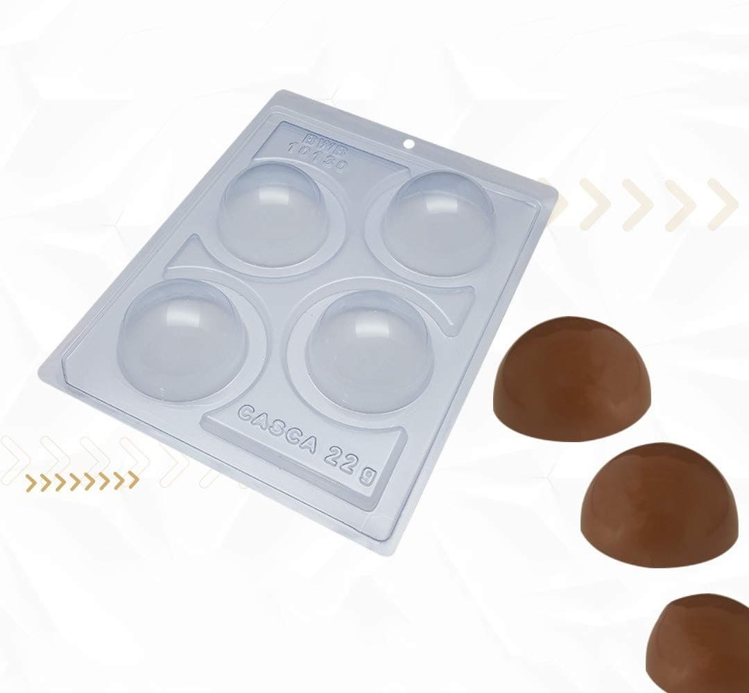 Hot Chocolate Bomb Molds | Three Part Special Mold made by BWB Embalagens in Brazil | Chocolate Molds that help you make a Viral Treat at home | Ideal Product in the Kitchen (60mm Sphere)