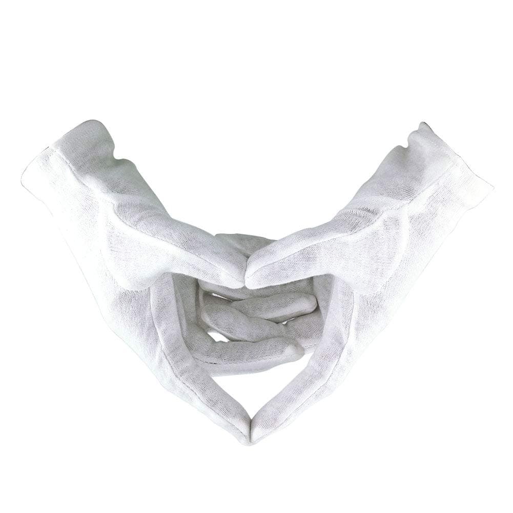 White Thin 100% Organic Cotton Golves for Eczema Women Men Dry Hands 12 Pairs Disposable Moisturizing Aloe Spa Gloves Overnight-Large
