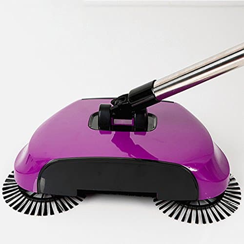 Magic 360 Broom Scoop Stainless Steel Sweeper Push Type Hand Push Handle Household Cleaning Package Hand Push Sweeper,Purple