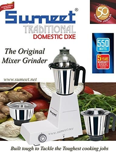 Sumeet Traditional Domestic DXE Plus (750 W) Wet Grinder and Spice Grinder by Sumeet