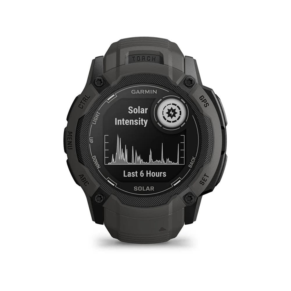 Instinct 2X Solar, Large Rugged GPS Smartwatch, Built-in Sports Apps and Health Monitoring, Solar Charging and Ultratough Design Features, Graphite